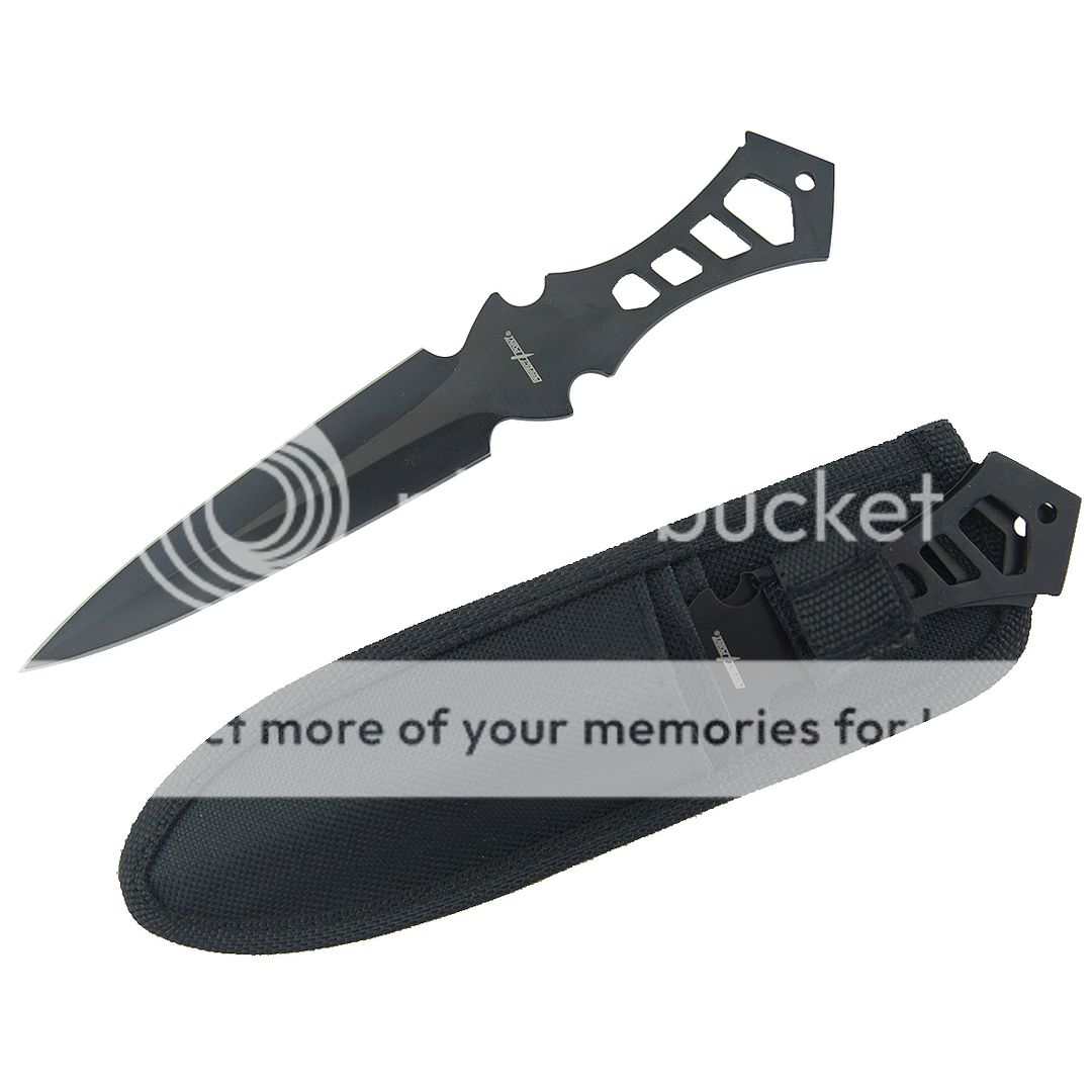 3 PC NINJA KUNAI 7.5" STEEL COMBAT THROWING KNIVES SET w/ SHEATH